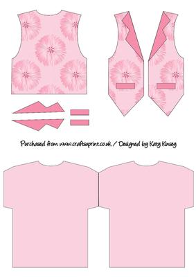 Cornflowers in Pink Waistcoat Shaped Card