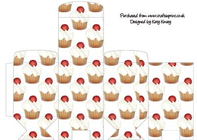 Cherry Cupcake Tall Slim Gift Box