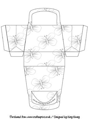 White Butterflies Handbag Shaped Gift Box