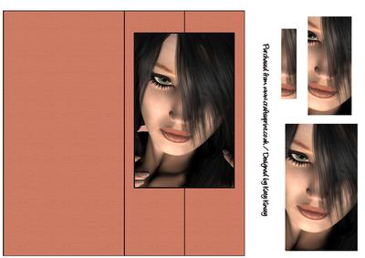 Beautiful Brunette Tall Slim Foldback Card with Pyramage