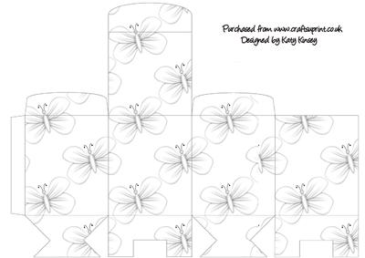 White Butterflies Tall Slim Gift Box