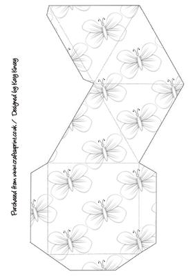 White Butterflies Pyramid Gift Box