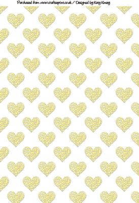 Filligree Hearts in Yellow Backing Paper