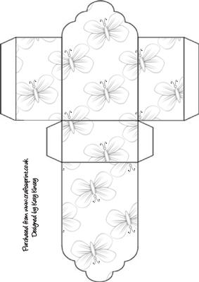 White Butterflies Tag Gift Box