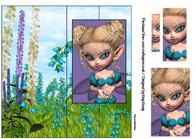Meadow Fairy Tall Slim Foldback Card with Pyramage