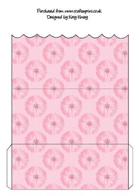 Cornflower in Pink Scallop Edge Money Wallet