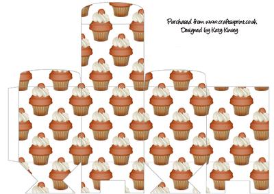 Orange Cupcake Tall Slim Gift Box