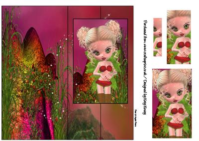 Stephanie Fairy Tall Slim Foldback Card with Simple Pyramage
