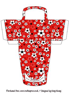 Daisy Dots in Red 3D Handbag Shaped Gift Box