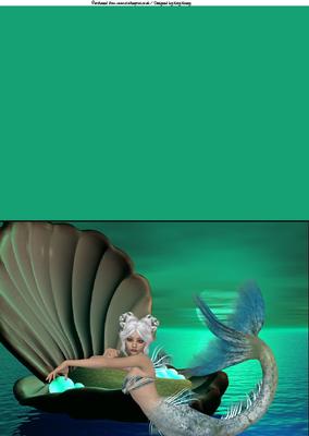 Mermaid Sunset A5 Print and Fold Quick Card