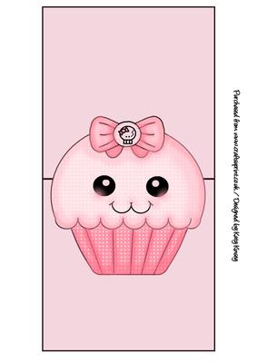 Pink Kawaii Cupcake Over the Edge Card