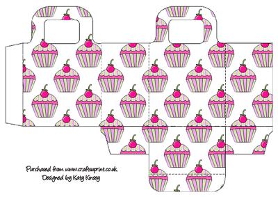 Cherry Cupcake Stripe Green Gift Bag