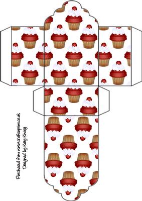 Strawberry Cupcake Tag Gift Box