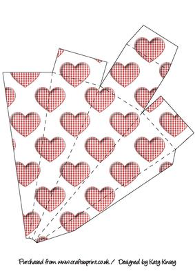 Red Gingham Hearts Icicle Gift Box