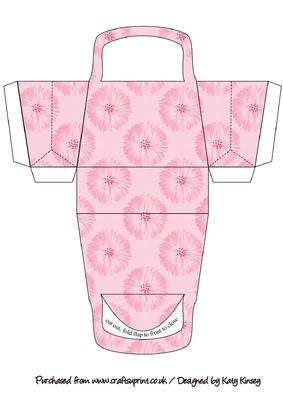 Cornflower in Pink 3D Handbag Shaped Gift Box