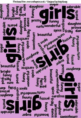 Sugar and Spice Girl Wording Backing Paper in Lilac