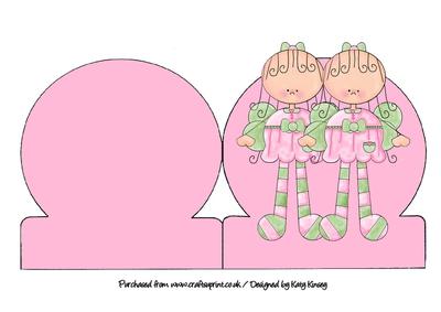 Fairy Twins Print and Fold Card