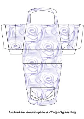 Soft Lilac Roses 3D Handbag Shaped Gift Box