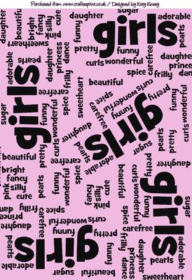 Sugar and Spice Girl Wording Backing Paper in Pink