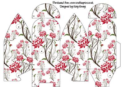 Vibrant Red Flowers on White Truffle Style Gift Box