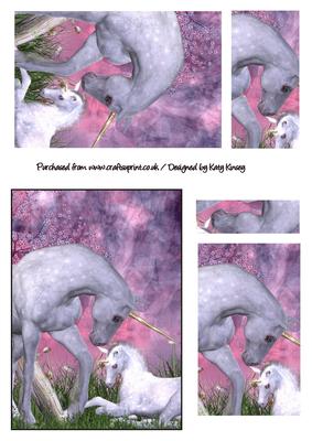 Magical Unicorn and Foal Pyramage Sheet