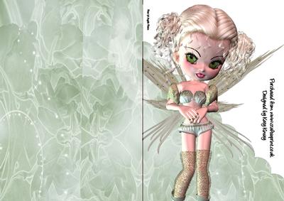 Honeydew Fairy A5 Shaped Front Print and Fold Card