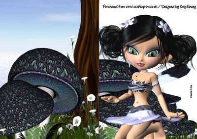 Payton Fairy A5 Shaped Front Print and Fold Card