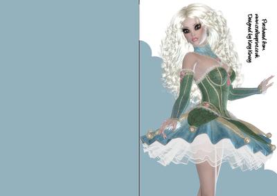 Tutu Beautiful A5 Shaped Front Print and Fold Card Blonde