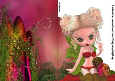 Stephanie Fairy A5 Shaped Front Print and Fold Card