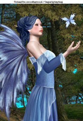 Nature Fairy in Blue A4 Card Topper