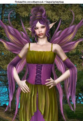 Nature Fairy in Purple A4 Card Topper