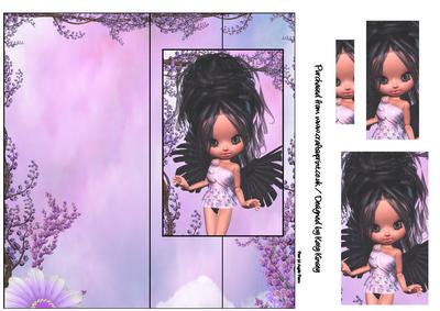 Anastasia Fairy Tall Slim Foldback Card with Simple Pyramage