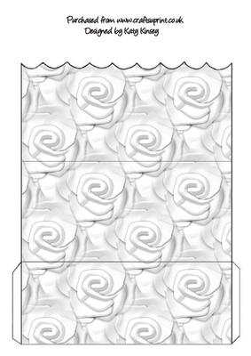 Soft White Roses Scallop Money Wallet