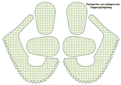 3D Baby Shoes in Green Gingham