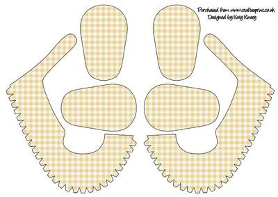 3D Baby Shoes in Yellow Gingham