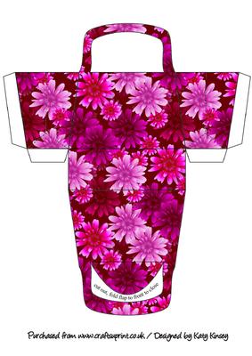 Bright Pink Flowers 3D Handbag Shaped Gift Box
