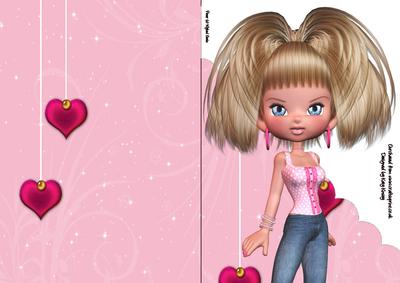 Chloe A5 Shaped Front Print and Fold Card