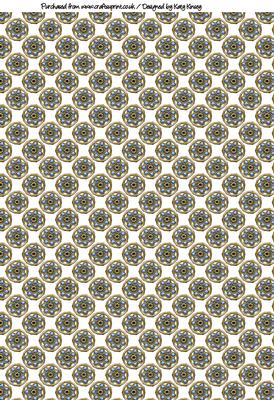 Gold and Blue Medallions Backing Paper