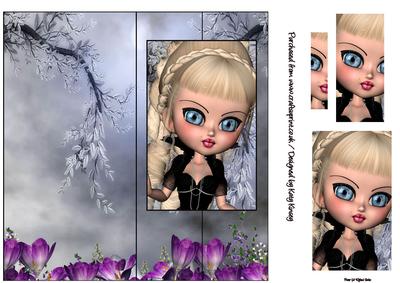 Princess Perla Tall Slim Foldback Card with Pyramage