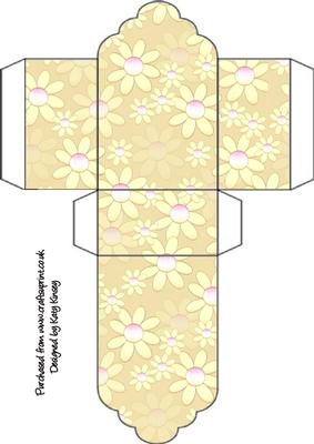 Yellow Daisies Tag Shaped Gift Box