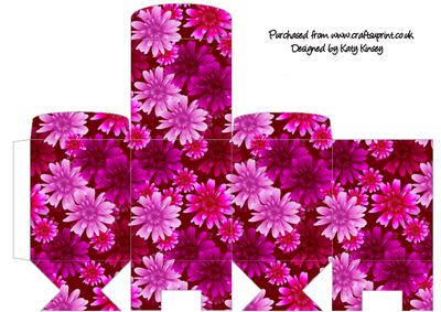 Bright Pink Flowers Tall Slim Gift Box