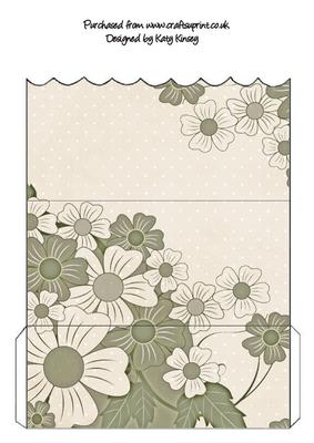 Sage and Cream Scallop Edge Money Wallet