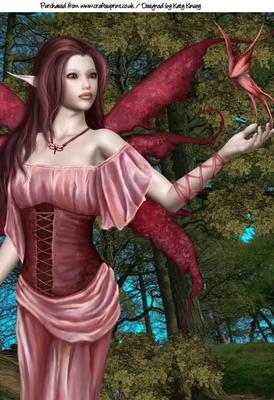 Nature Fairy in Pink A4 Card Topper