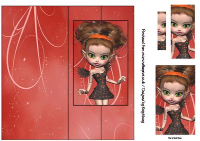 Linzi Fairy Tall Slim Foldback Card with Simple Pyramage