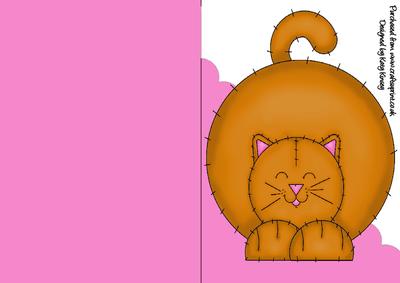 Marmalade the Cat A5 Shaped Front Print and Fold Card