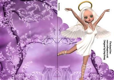 Gwen Angel A5 Shaped Front Print and Fold Card