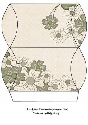 Sage and Cream Floral Pillow Gift Box