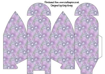 Lilac and Grey Floral Truffle Style Gift Box
