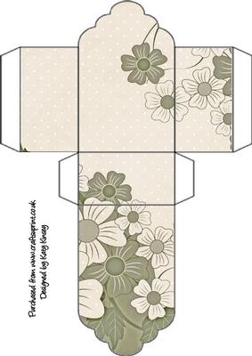Sage and Cream Floral Tag Gift Box