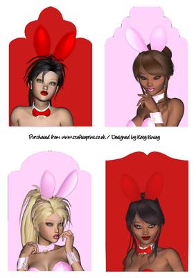 Bunny Girls Tag Toppers